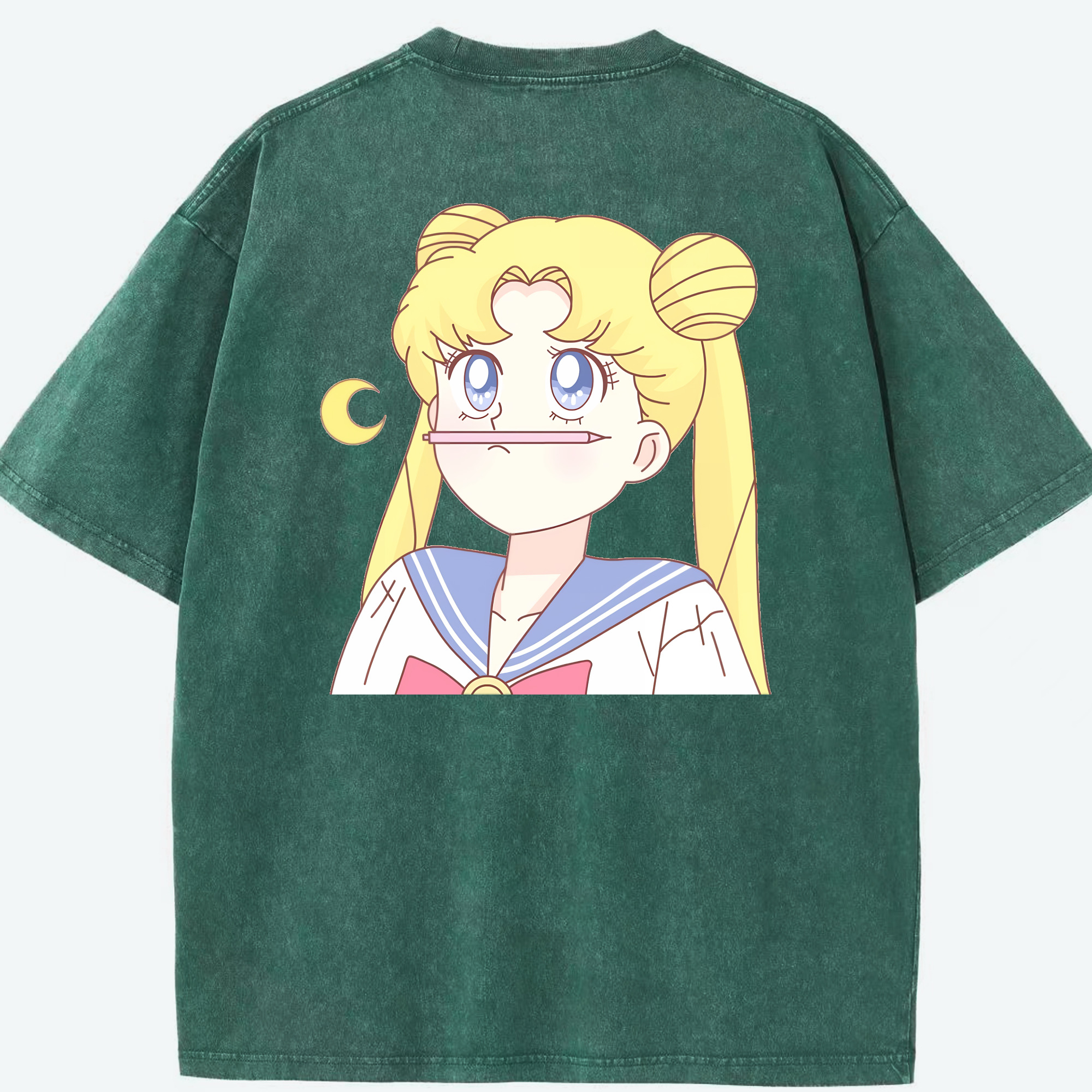 （画像用） 美少女戦士セーラームーン 愛野 美奈子 あいの みなこ Sailor Moon Aino Minako 綿100% ヴィンテージ風 半袖Tシャツ（背面プリント）